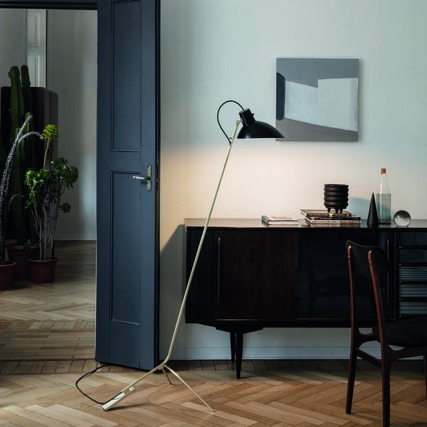 VV Cinquanta Floor Lamp, black/brass, Astep