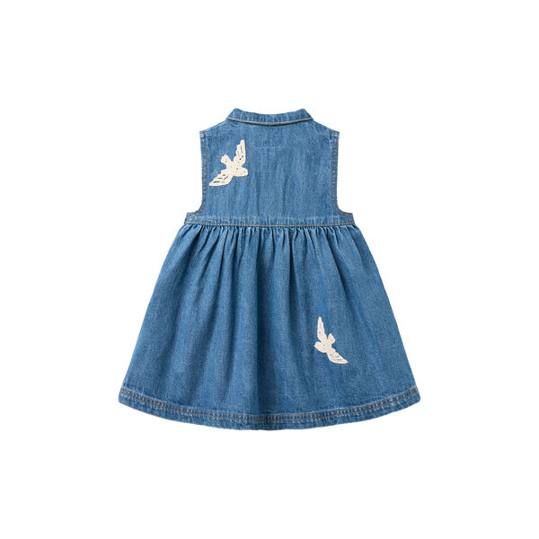 Denim Dress w. Crochet Doves, Copenhagen Colors Organics
