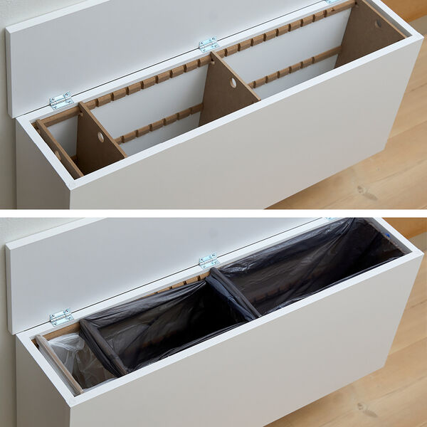 SORTED Premium Wide affaldssortering, white/RAL 9010 SORTED Premium Wide affaldssortering, white/RAL 9010, DesignLife