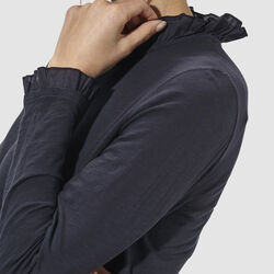 Organic Slub Frill Longsleeve, deep blue, Rich & Royal