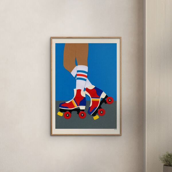 Rosi Feist - 70's Roller Skate Girl, Poster & Frame