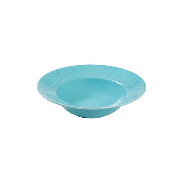 Rhombe Color dyb tallerken Ø 24,5 cm, turkis, Lyngby Porcelæn