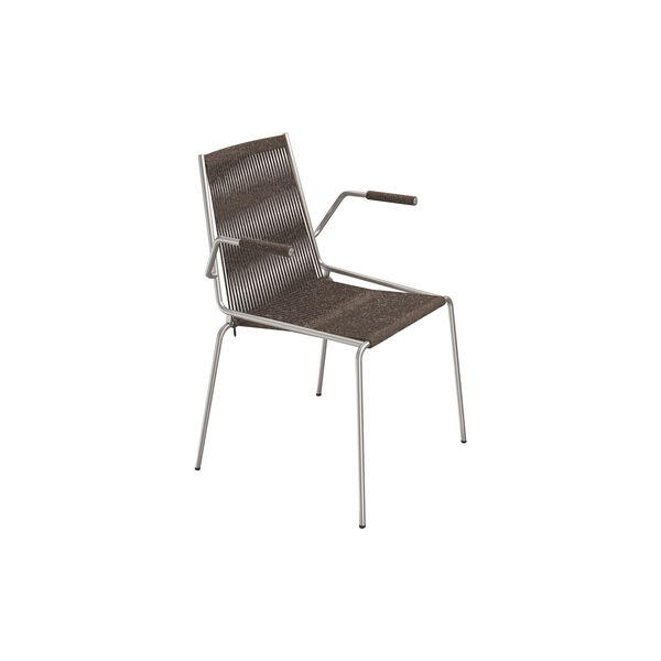 Noel Armrest Chair, steel/dark grey wool, Thorup Copenhagen