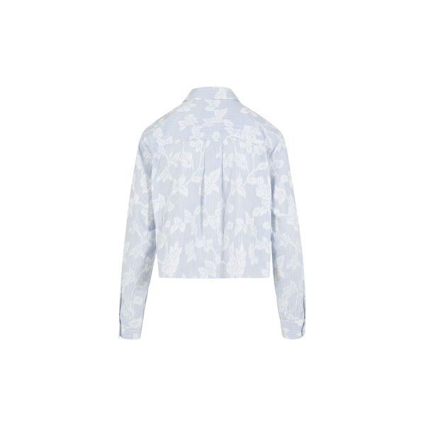 Shirt with flower decoration, blue stripe, Coster Copenhagen