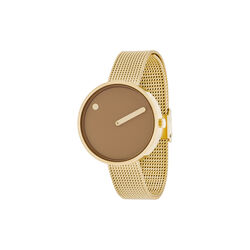 PICTO armbåndsur, cappuccino brown/gold/matt gold, PICTO