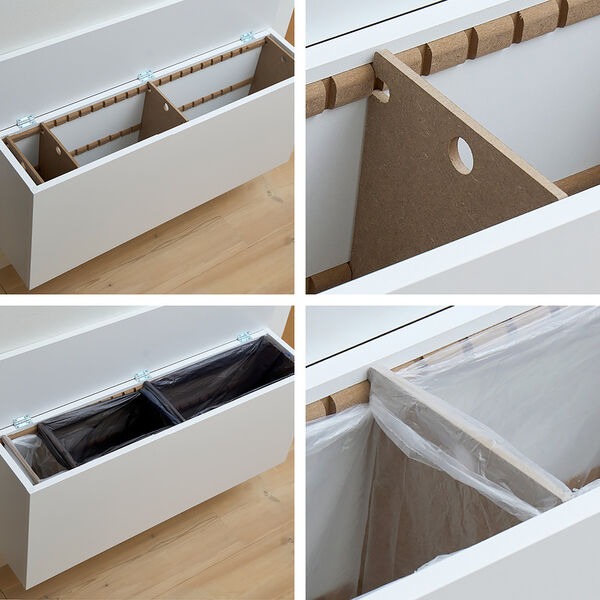 SORTED Premium Wide affaldssortering, white/RAL 9010 SORTED Premium Wide affaldssortering, white/RAL 9010, DesignLife