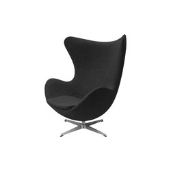&AElig;gget&trade; 3316 loungestol, Re-wool 198 black/neutral, Fritz Hansen