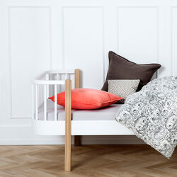 Wood Original seng 90x200 cm, hvid/eg, Oliver Furniture