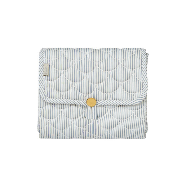 Quiltet pusleunderlag, classic stripes blue/praline, Cam Cam Copenhagen