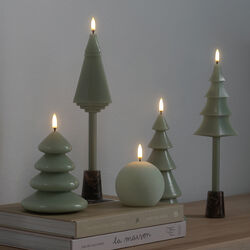 LED Smooth mini taper tree candle | Sage green, Uyuni Lighting