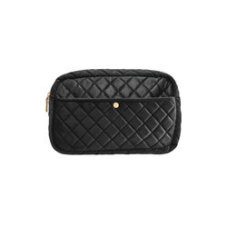 Toilettaske large, black velvet, Fan Palm