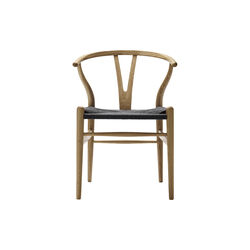 CH24 Y-stolen spisebordsstol, olieret eg/sort, Carl Hansen & Søn