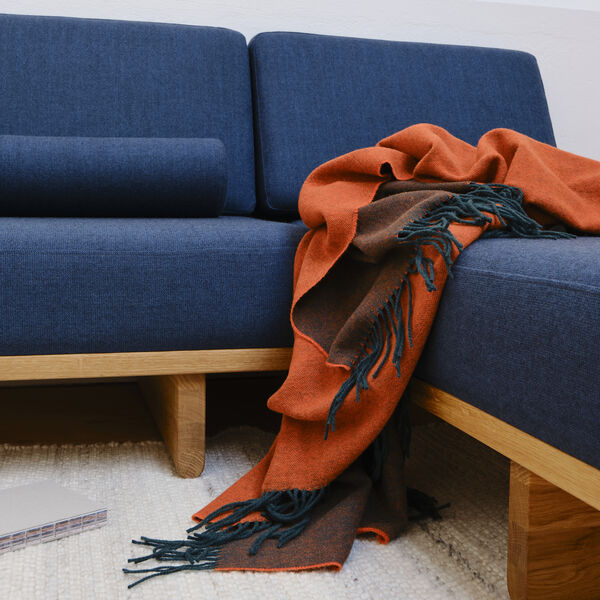 Franja plaid, 01236 green-orange, Silkeborg Uldspinderi