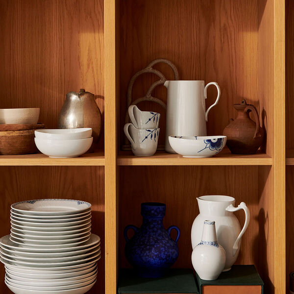 Hvid Riflet kande 1,7 L, Royal Copenhagen