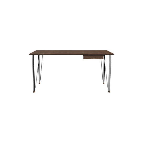 FH3605™ skrivebord med skuffe, walnut/chrome, Fritz Hansen
