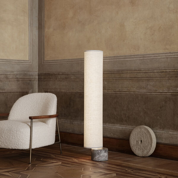 Unbound Floor Lamp, grey marble/canvas, GUBI