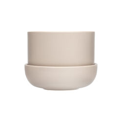 Nappula urtepotte med underskål lille, beige, Iittala