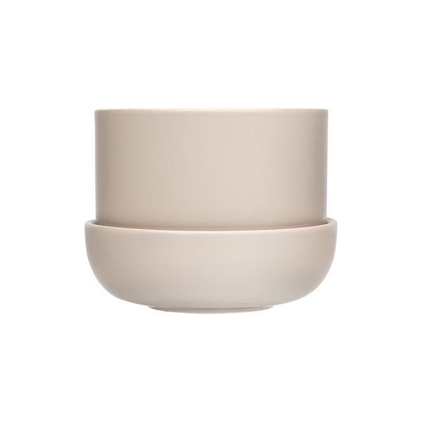 Nappula urtepotte med underskål lille, beige, Iittala