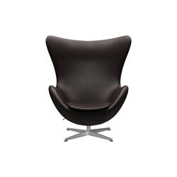 &AElig;gget&trade; 3316 loungestol, Grace dark brown/satin brushed aluminium, Fritz Hansen