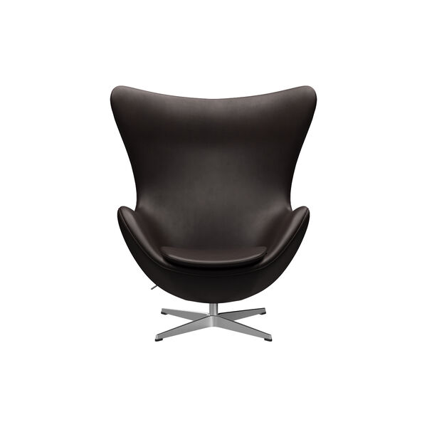 &AElig;gget&trade; 3316 loungestol, Grace dark brown/satin brushed aluminium, Fritz Hansen