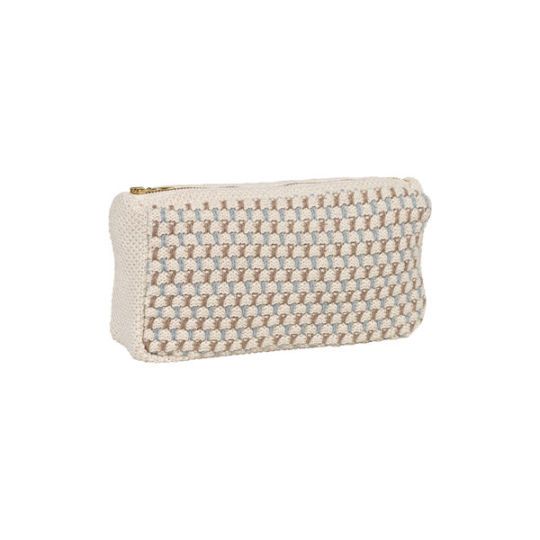 Strikket Clutch Multi, beige-blue-brown, By LOHN