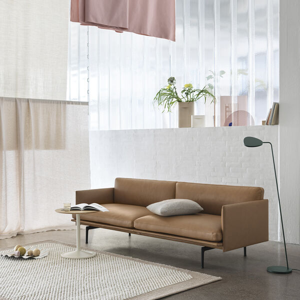 Outline Sofa 3-seater, refine leather cognac/black Outline Sofa 3-seater, refine leather cognac/black, Muuto