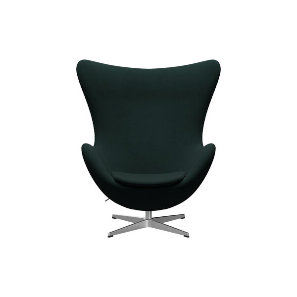 &AElig;gget&trade; 3316 loungestol, Christianshavn 1161 dark green/satin brushed aluminium, Fritz Hansen