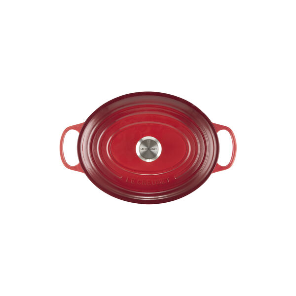 Signature st&oslash;bejern oval gryde &Oslash; 31 cm, cerise, Le Creuset