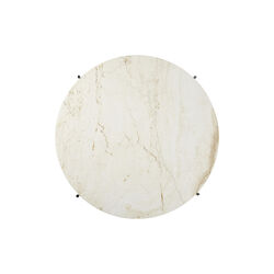 TS Coffee Table Ø80, neutral white travertine/steel TS Coffee Table Ø80, neutral white travertine/steel, GUBI