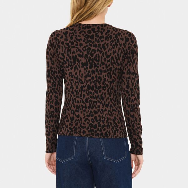 ZhilaSZ R-neck Cardigan, chocolate brown leopard, Saint Tropez