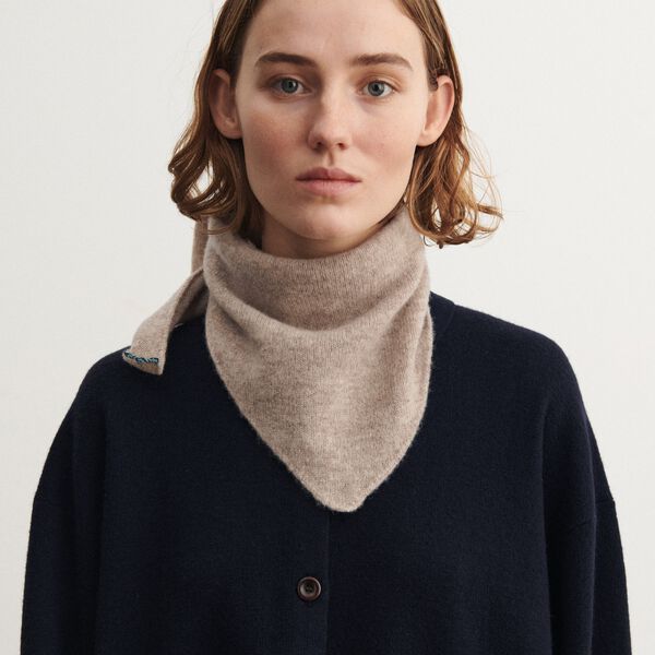Lambswool bandana, oat melange, FUB