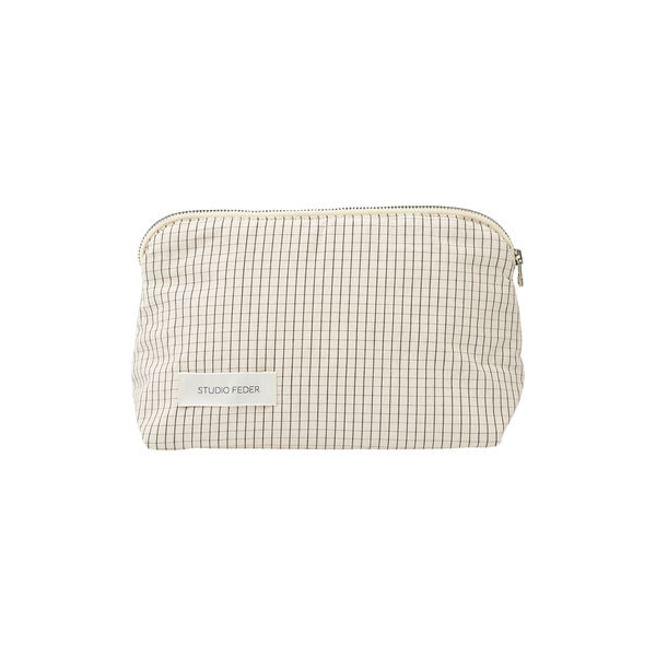 CELIA MINI TOILETTASKE, creme black plaid, Studio Feder