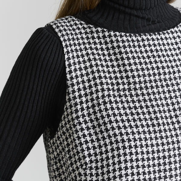 Chesu ærmeløs kjole, black/ivory pepita, BITTE KAI RAND