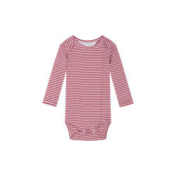 Baby Body Stripe | Ruby/Offwhite | Bodystocking, Serendipity