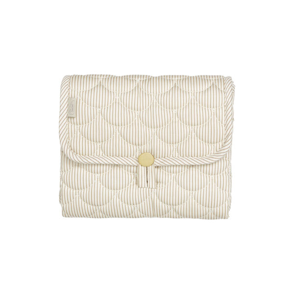 Quiltet pusleunderlag, classic stripes camel, Cam Cam Copenhagen