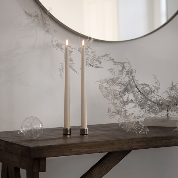 LED Smooth taper candle 2 stk. | H 32 | Pearl ivory, Uyuni Lighting