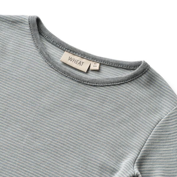 Wool T-Shirt L/S Alfie, 1433 navy stripe, Wheat