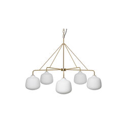 Holborn 5 Chandelier, brass, Rubn