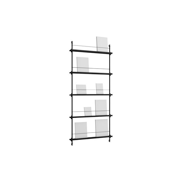 Magazine Shelving &ndash; MS.180.1, black/black, MOEBE
