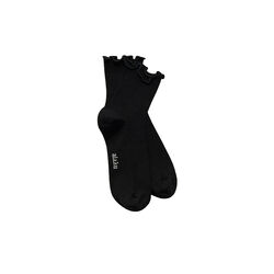 Cotton Frill Sock, black, Aiayu