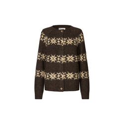 PadovaLL Cardigan Knit LS, dark mokka, Lollys Laundry