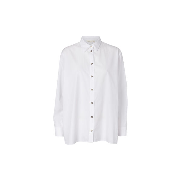 Vilde Loose Shirt GOTS, bright white, Basic Apparel