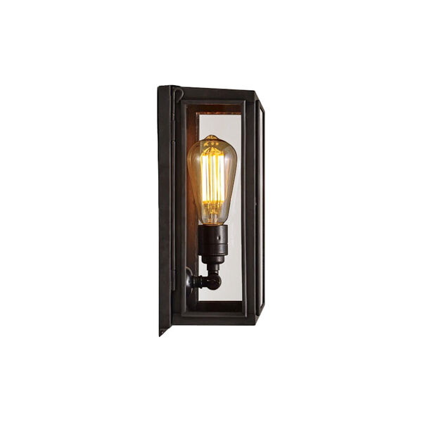 Small Box Wall Light 7641 (Externally Glazed), weathered brass/clear, Original BTC