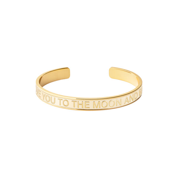 BANGLE MESSAGE Bracelet, light gold/sand white, bangle up