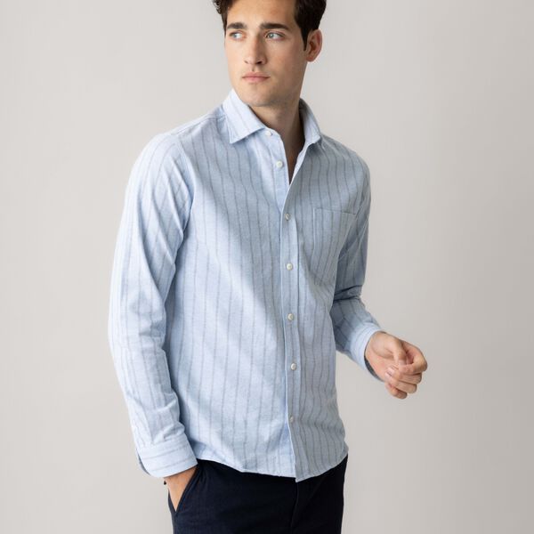 MMGMarco Brush Shirt, light blue, MOS MOSH Gallery