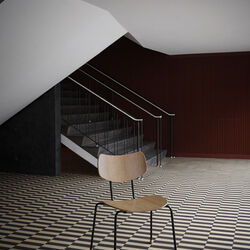 VLA26T Vega stol, lakeret eg med stel i pulverlakeret stål, Carl Hansen & Søn