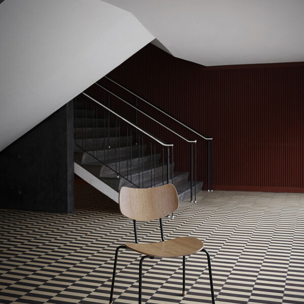 VLA26T Vega stol, lakeret eg med stel i pulverlakeret st&aring;l, Carl Hansen & S&oslash;n