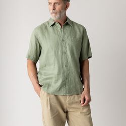MMGTheo Linen SS Shirt, watercress, MOS MOSH Gallery
