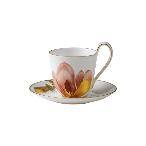 Flora højhankskop med underkop magnolia 27 cl, Royal Copenhagen