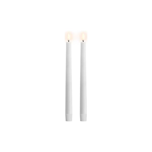 LED Smooth taper candle 2 stk. | H 25 | Nordic white, Uyuni Lighting